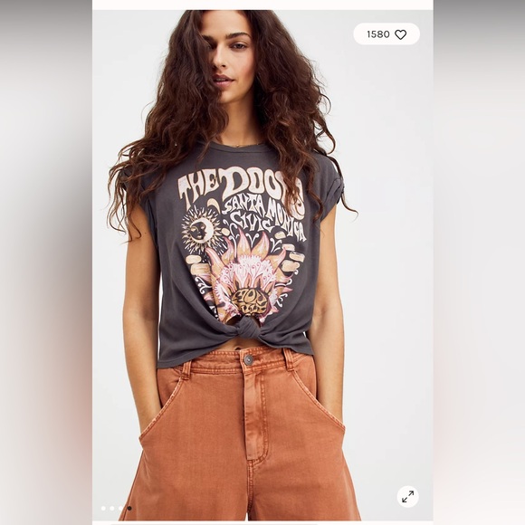 Free People Gray Graphic Tee - Picture 6 of 14